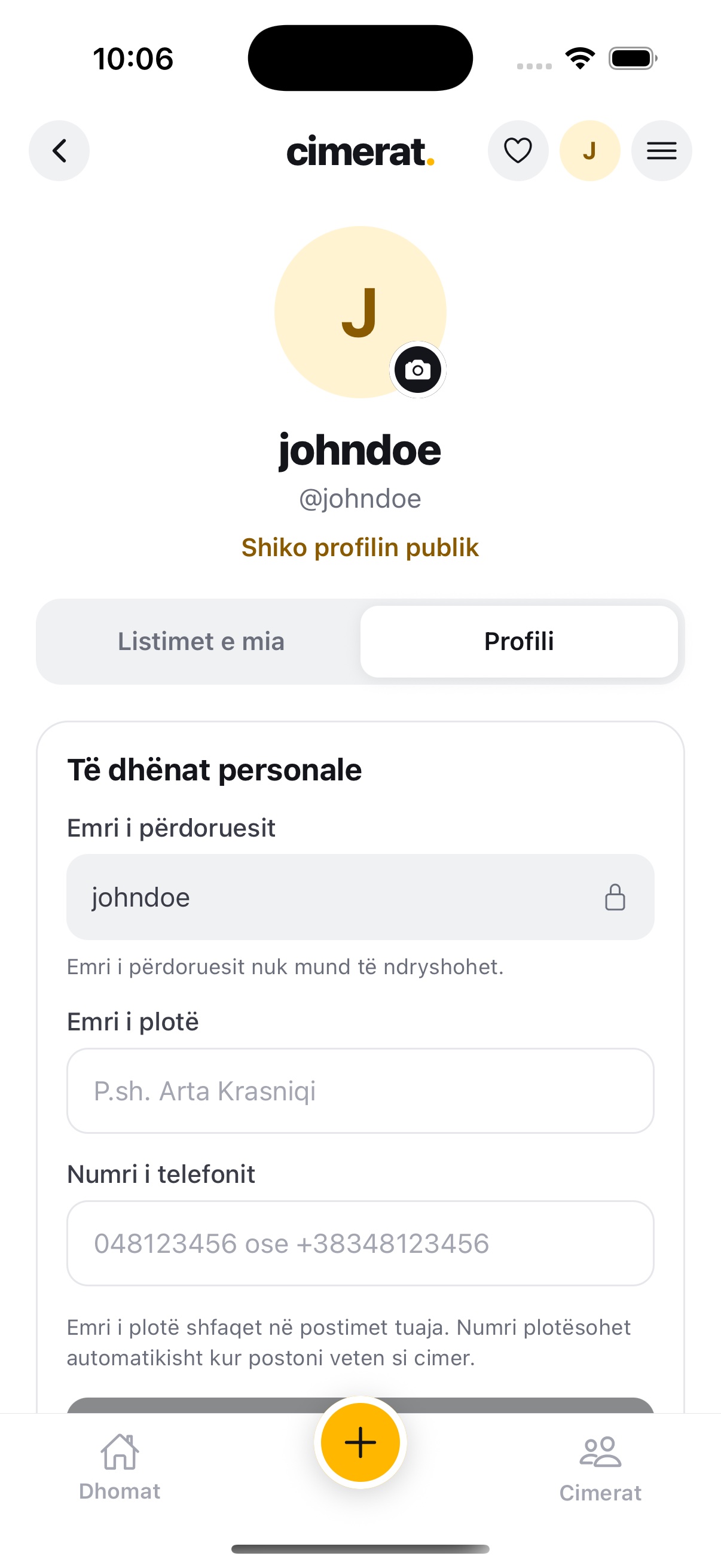 Account details