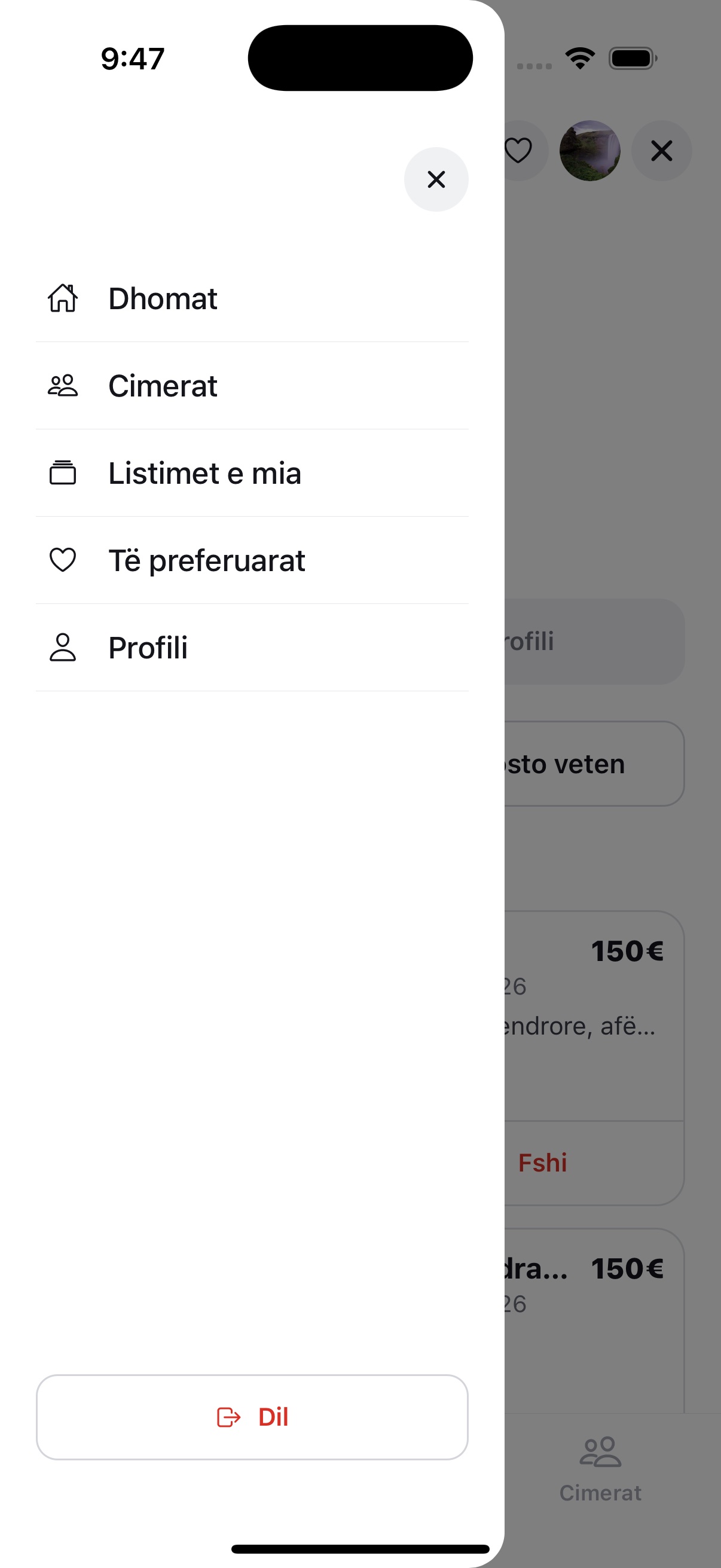 Side menu