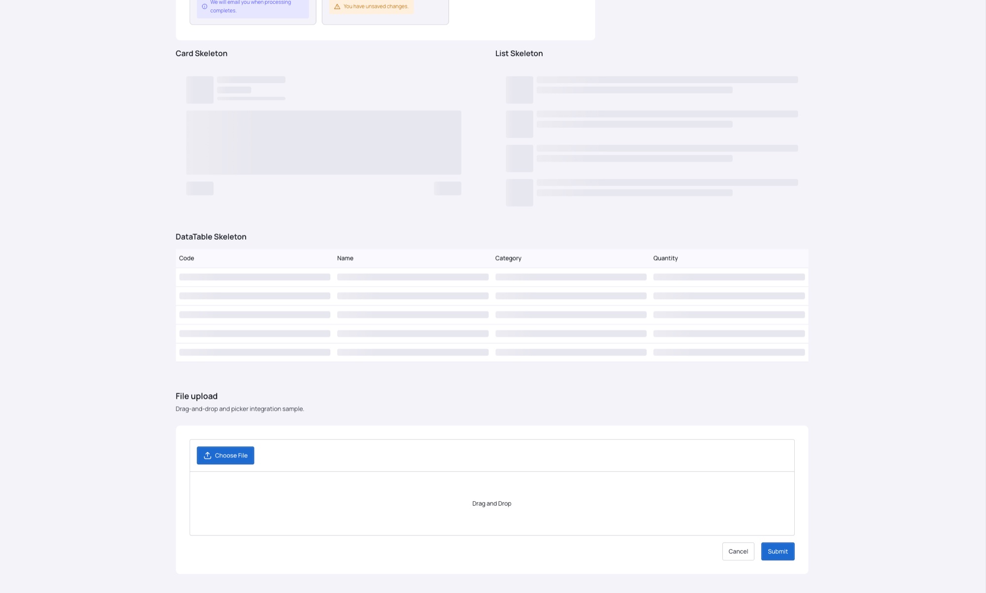 Radix Underwriting design system loading states