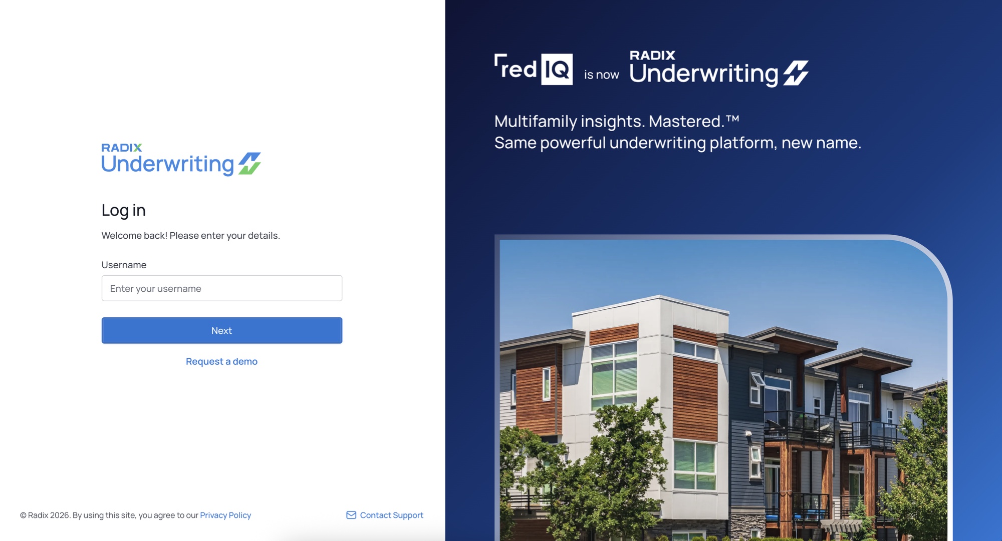 Radix Underwriting login, redIQ is now Radix Underwriting